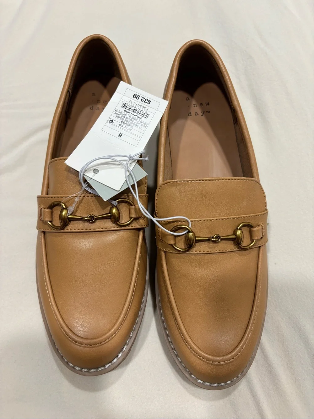 a new day Tan Bit-Detail Loafers for Women shoes